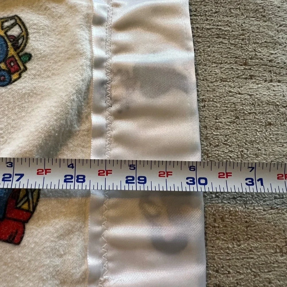 Vintage Gymboree Lil‎ Critter Baby Blanket Farm Cow Tractor Satin Trim 30x35